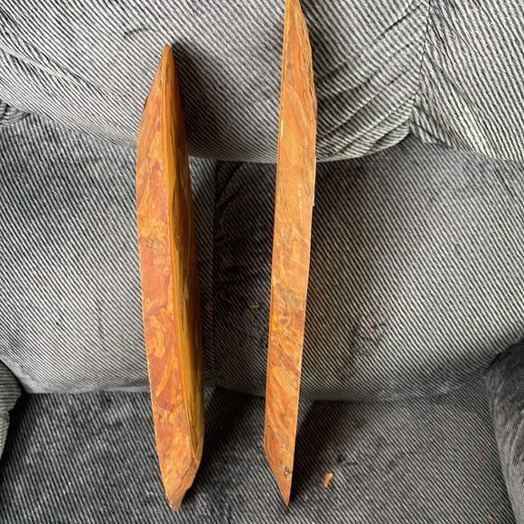 Set of vintage wood slices with 3 owls in tree varnished pictures - Picture 8 of 8